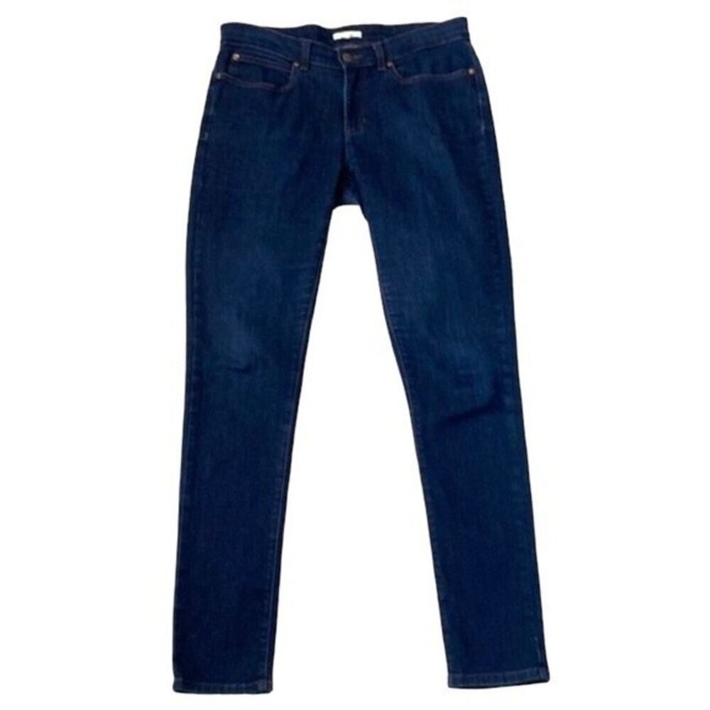 Eileen Fisher Skinny Jeans Organic Cotton Dark Wash Blue Denim Stretch Size 8